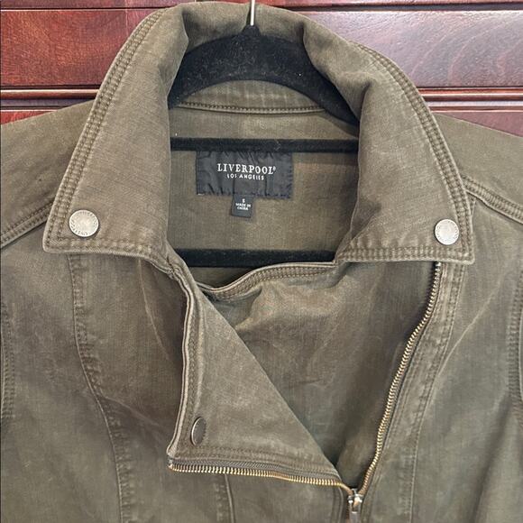 Liverpool Los Angeles Women's Olive Moto Jacket Size S - Picture 6 of 8
